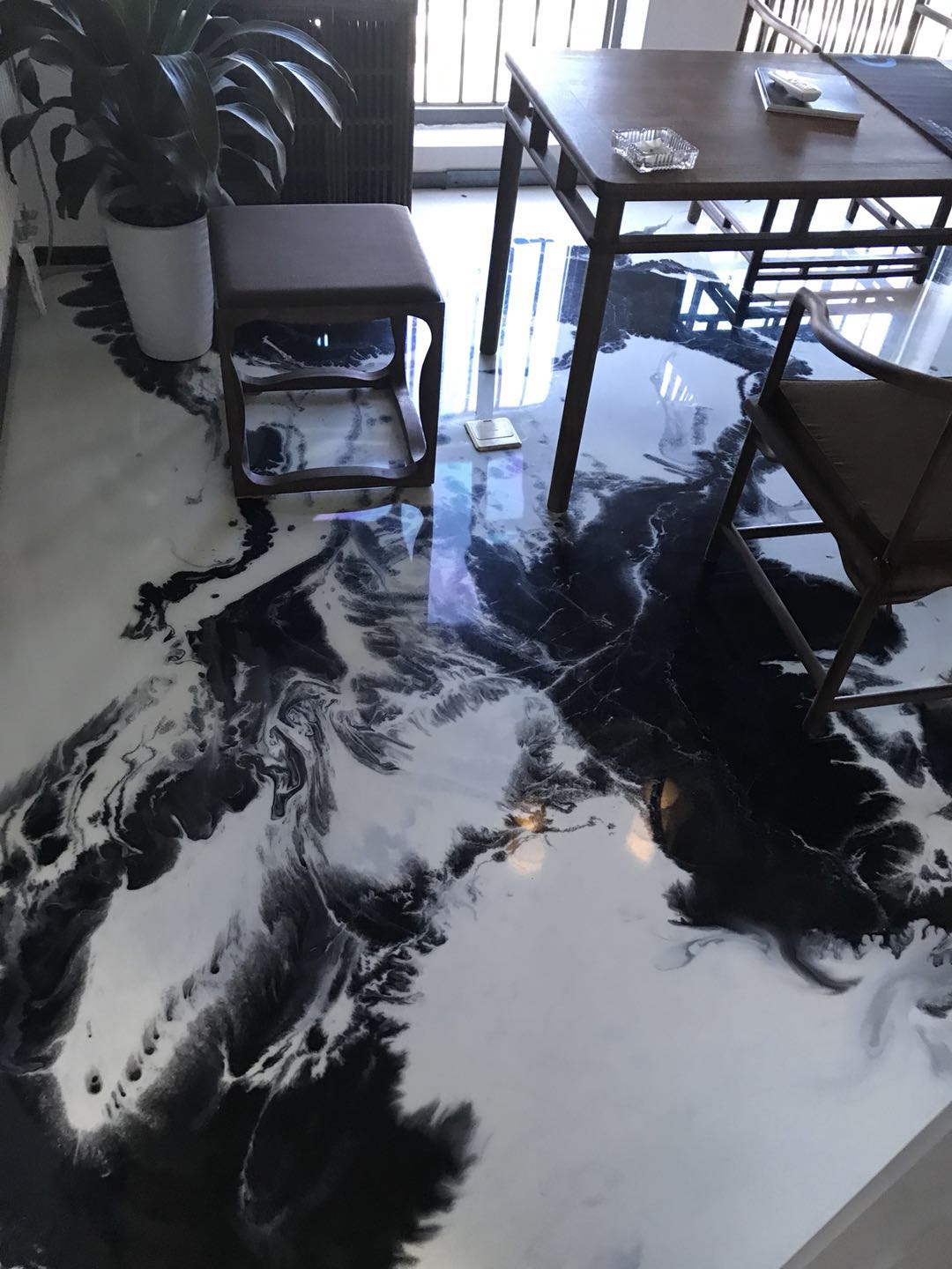 中國風(fēng)潑墨地坪